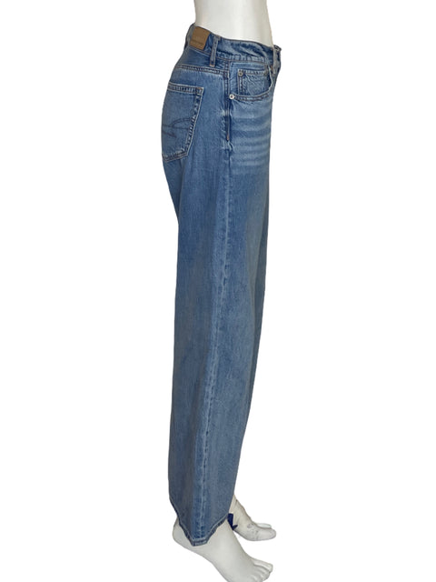 Pantalón American Eagle Wide Leg Azul-Talla 2