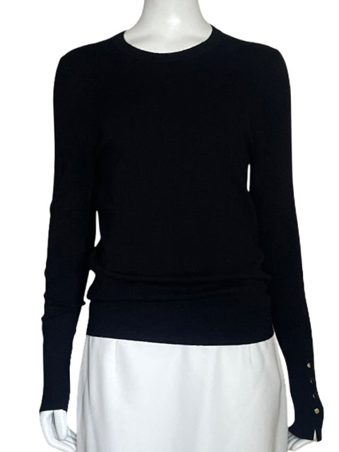 Sweater Zara Cuello Redondo Punto Negro-Talla L