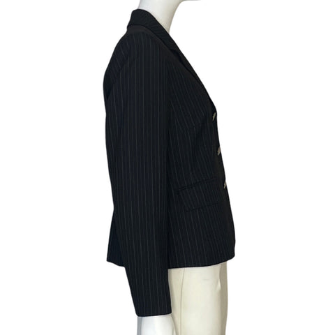 Blazer Anne Klein Rayas Negro-Talla 10