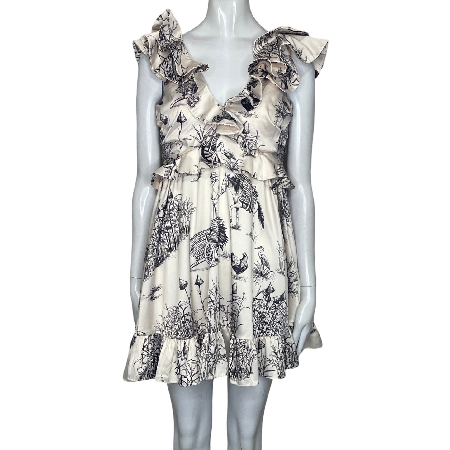 Vestido Zunilda Gutierrez Vuelos Banco-Talla XS
