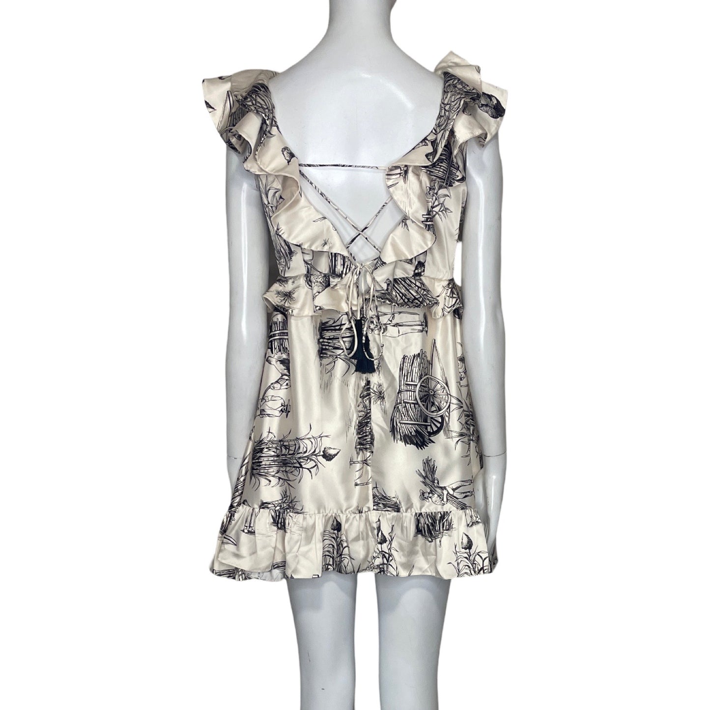 Vestido Zunilda Gutierrez Vuelos Banco-Talla XS