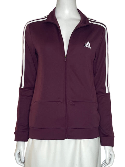 Abrigo Adidas Bolsillos Cremallera Rojo-Talla S