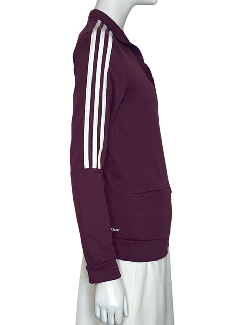Abrigo Adidas Bolsillos Cremallera Rojo-Talla S