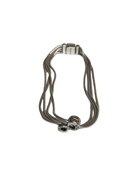 Brazalete Pandora Triple Cadena Plateado-Talla U