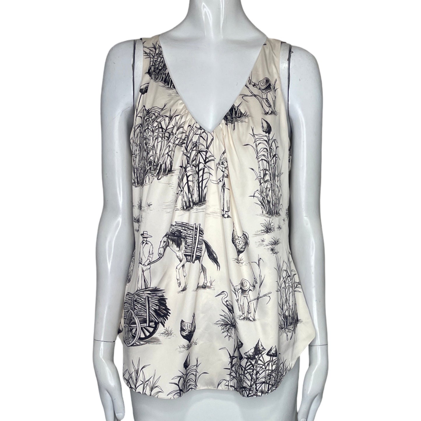 Blusa Zunilda Gutierrez Sin Manga Beige-Talla XS