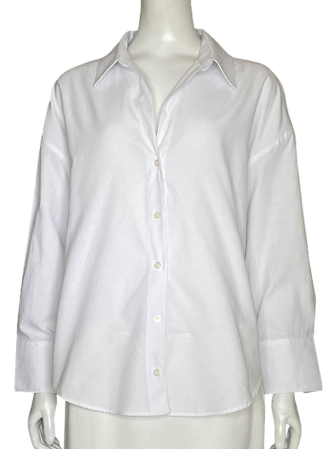 Camisa Zara Oversized Blanco-Talla S