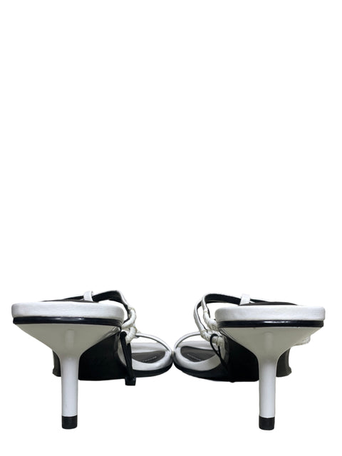 Calzado Zara Tacon Corto Tiras Blanco-Talla 37