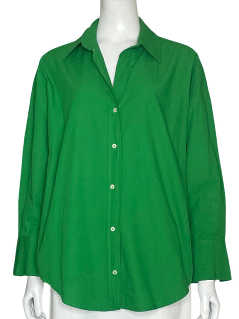 Camisa Zara Oversized Verde-Talla S