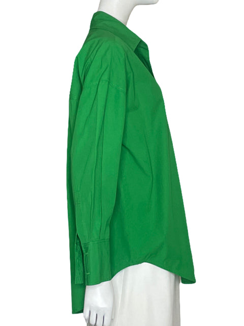 Camisa Zara Oversized Verde-Talla S