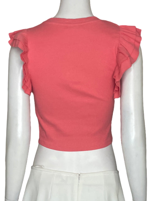 Top Zara Acanalado Vuelo Rosado-Talla M