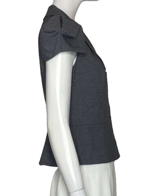 Top Nine West Rayas Botones Gris-Talla M