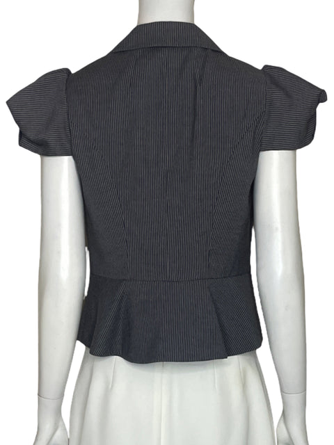 Top Nine West Rayas Botones Gris-Talla M