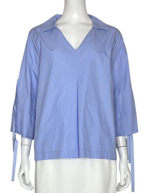 Camisa Purificación Garcia Doble Tela  Azul-Talla M