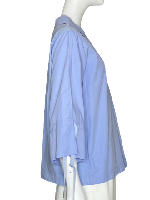 Camisa Purificación Garcia Doble Tela  Azul-Talla M