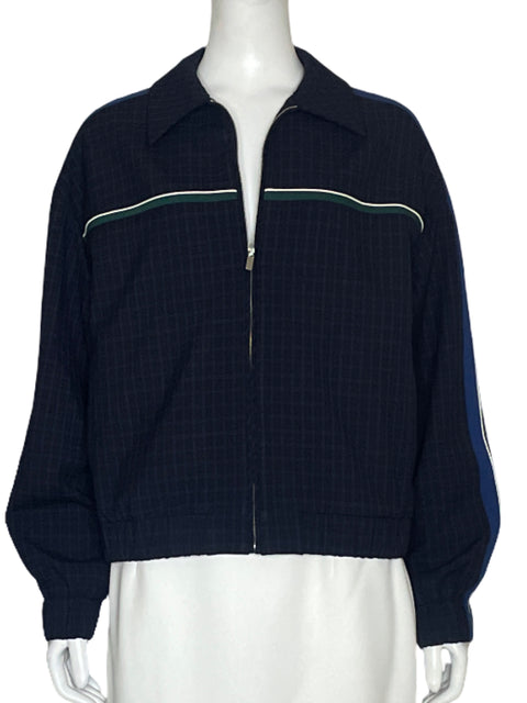 Chaqueta Zara Bomber Cuadros Azul-Talla S