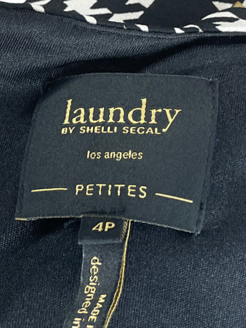 Vestido Laundry By Shelli Segal Pata De Gallo Negro-Talla 4