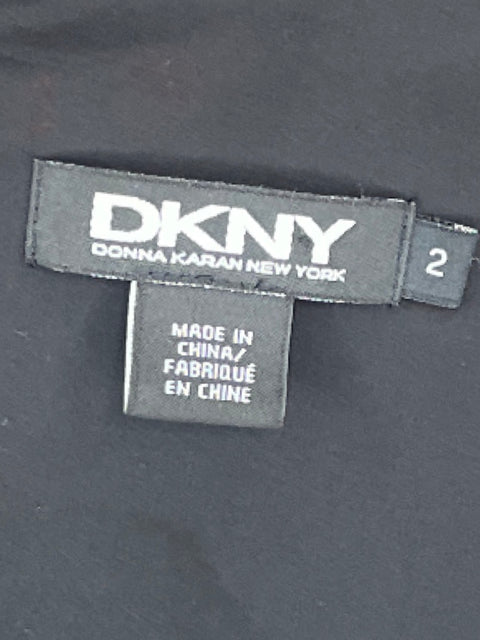 Vestido DKNY Rayas Sin Mangas Negro-Talla 2