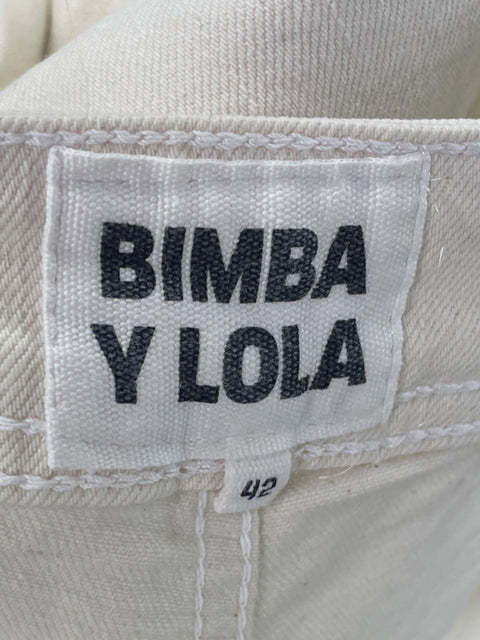 Pantalón Bimba Y Lola Basta Ancha Beige-Talla 42