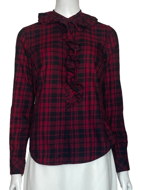 Blusa Ralph Lauren Cuadros Vuelo Rojo-Talla S