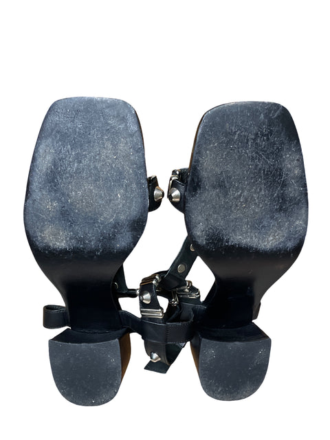 Calzado Clara Barcelo Dos Puntos Barra Barra Negro-Talla 40