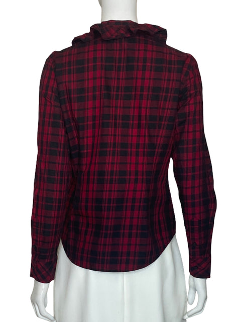Blusa Ralph Lauren Cuadros Vuelo Rojo-Talla S