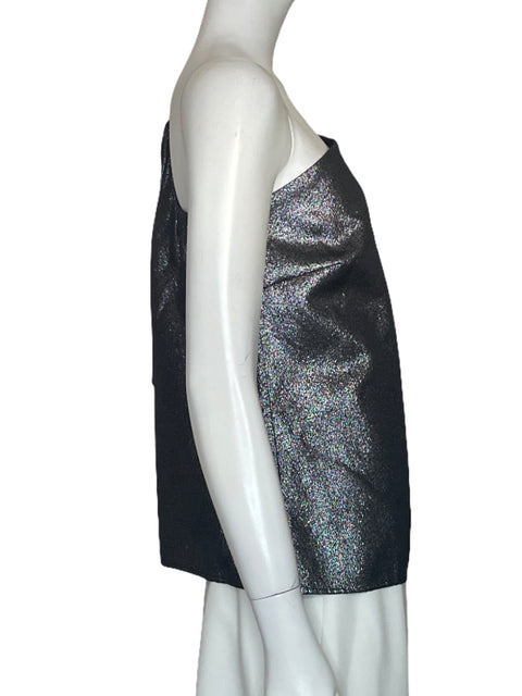Blusa Zara One Shoulder Brillo Negro-Talla M