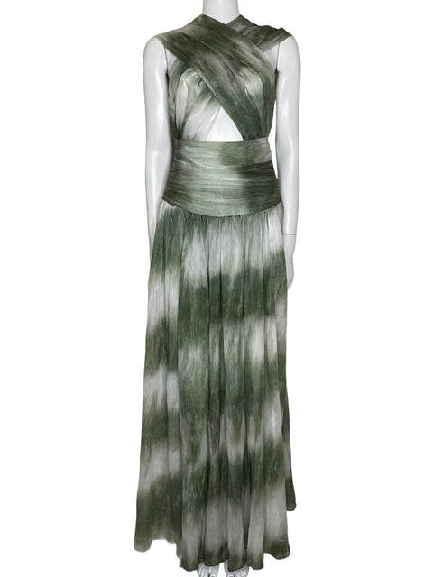 Vestido Bronx & Banco Tie-Dye Print Long Dress Verde-Talla L