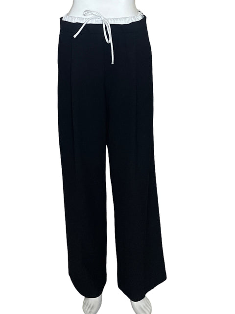 Pantalón Zara Doble Pretina Negro-Talla M