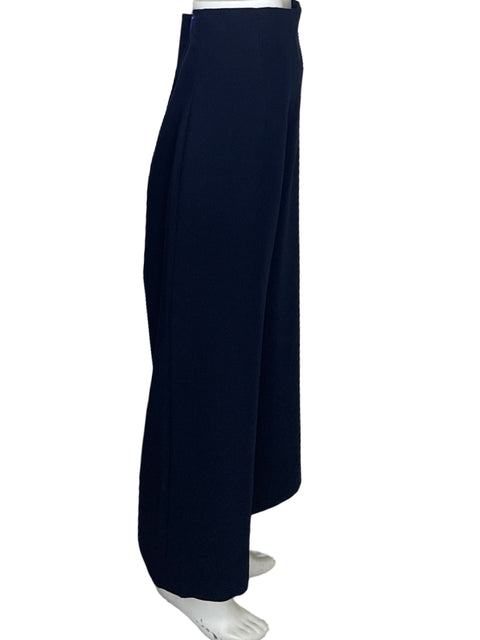 Pantalón Zara Talle Alto Azul Navy-Talla L