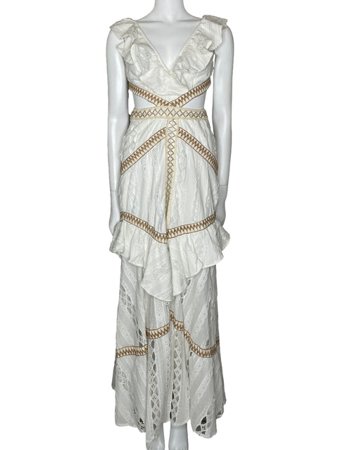 Vestido PatBo Encaje Cut Out Blanco-Talla U