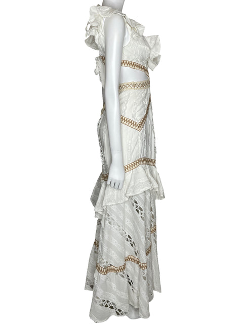 Vestido PatBo Encaje Cut Out Blanco-Talla U