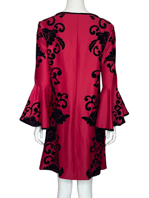 Vestido MSK Estampado Vuelo Rojo-Talla M