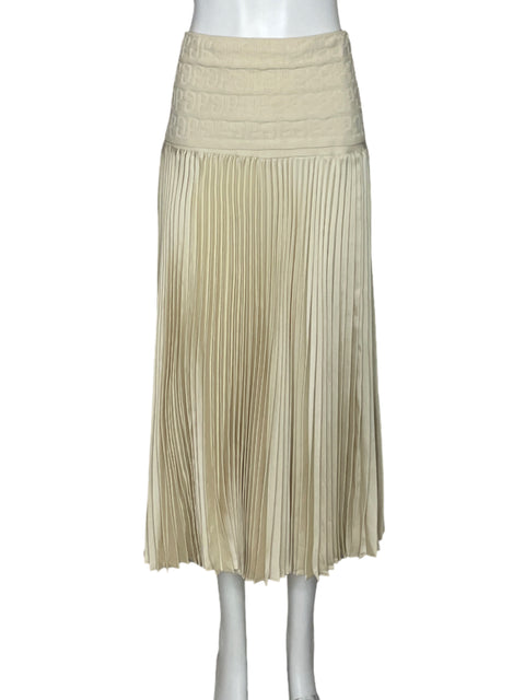 Falda Purificación Garcia Plizado Beige-Talla M