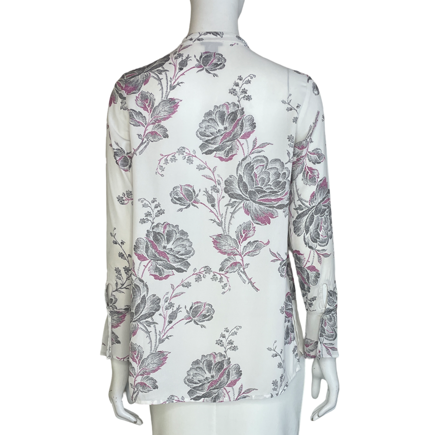 Blusa ANN TAYLOR Floral Mangas Larga Blanco - Talla XS Petite