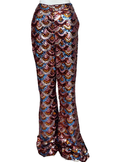 Pantalón Nasty Gal Sequin Boho Marrón-Talla 10
