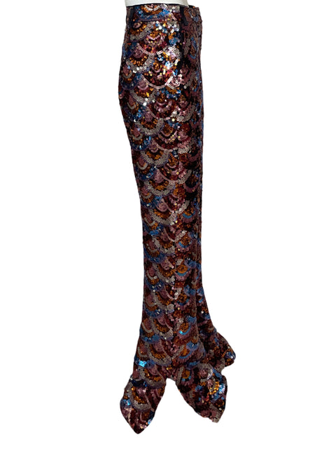 Pantalón Nasty Gal Sequin Boho Marrón-Talla 10