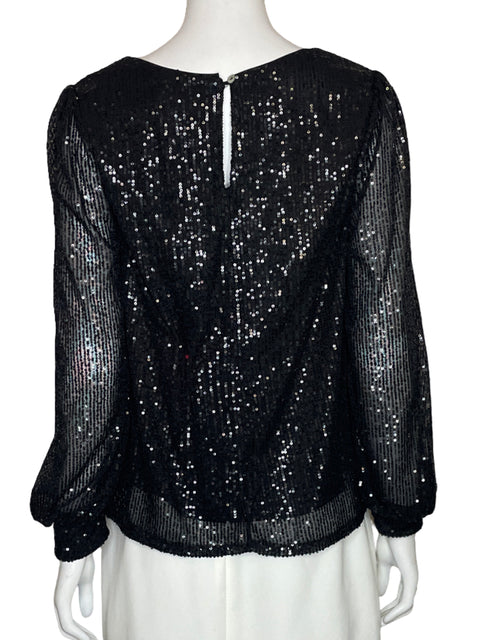 Blusa She+Sky Lentejuelas Mangas Negro-Talla M