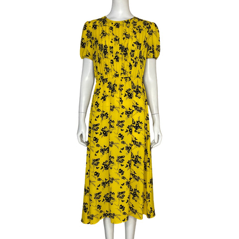 Vestido Michael Kors Mangas Puff Amarillo-Talla S
