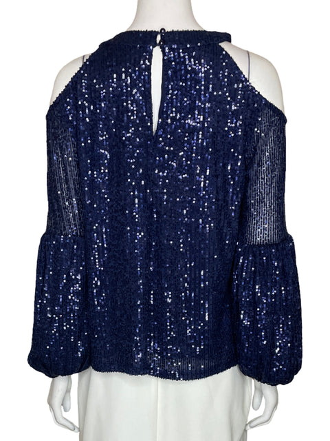 Blusa Cece Mangas Lentejuelas Azul-Talla M