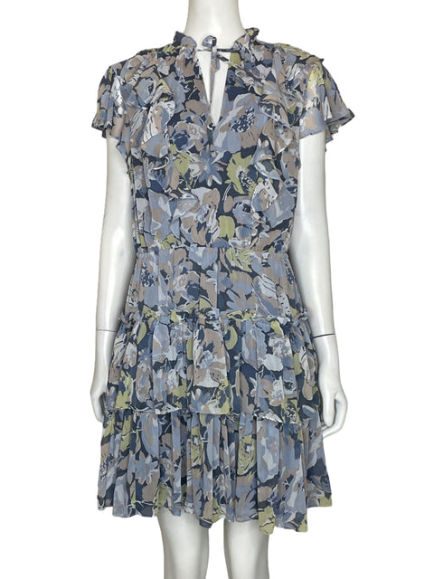 Vestido Ralph Lauren Vuelo Capas Azul-Talla 6
