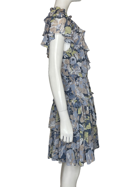 Vestido Ralph Lauren Vuelo Capas Azul-Talla 6