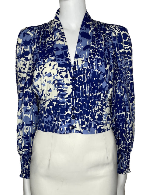 Blusa Camila Crop Top Azul-Talla 2