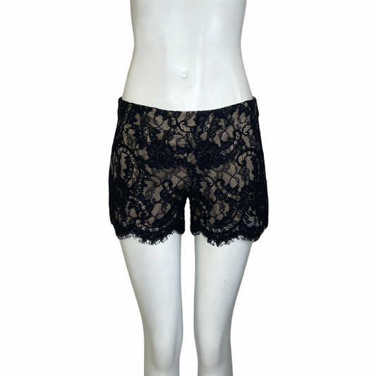 Short ALICE + OLIVIA Encaje Brillante Negro - Talla S