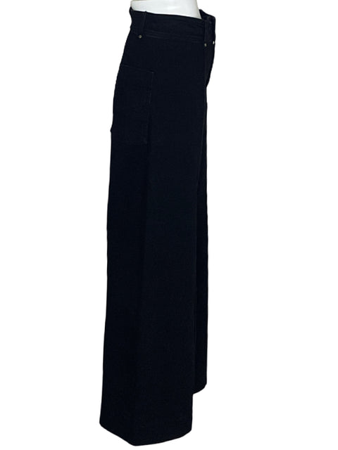 Pantalón Zara Recto Jeans Negro-Talla 8