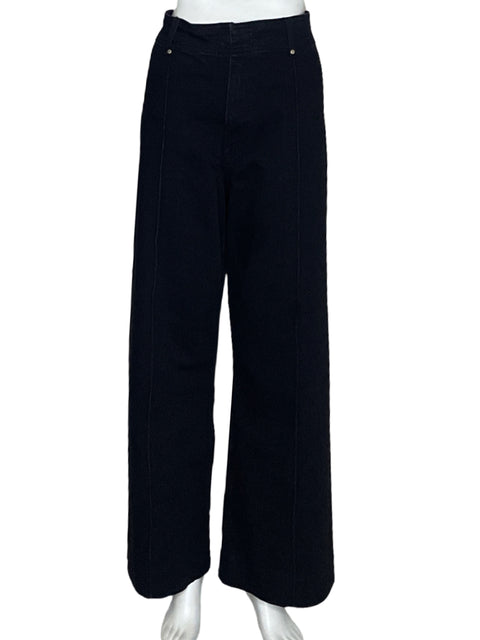 Pantalón Zara Recto Jeans Negro-Talla 8