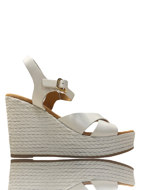 Calzado Unisa Plataforma Yute Blanco-Talla 40