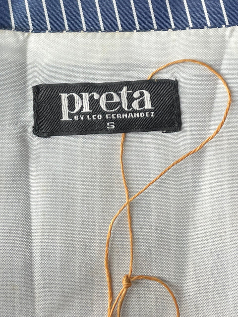 Top Preta Rayas Sin Mangas Azul-Talla S