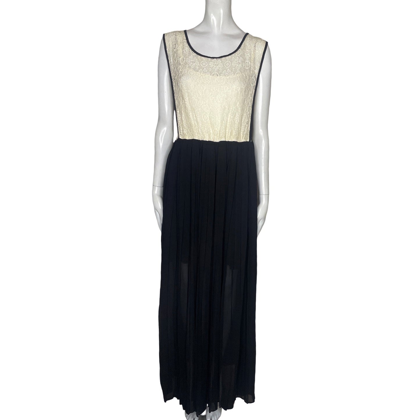 Vestido Hipr Plizado Negro-Talla S