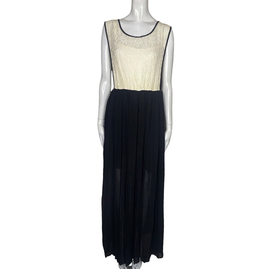 Vestido Hipr Plizado Negro-Talla S