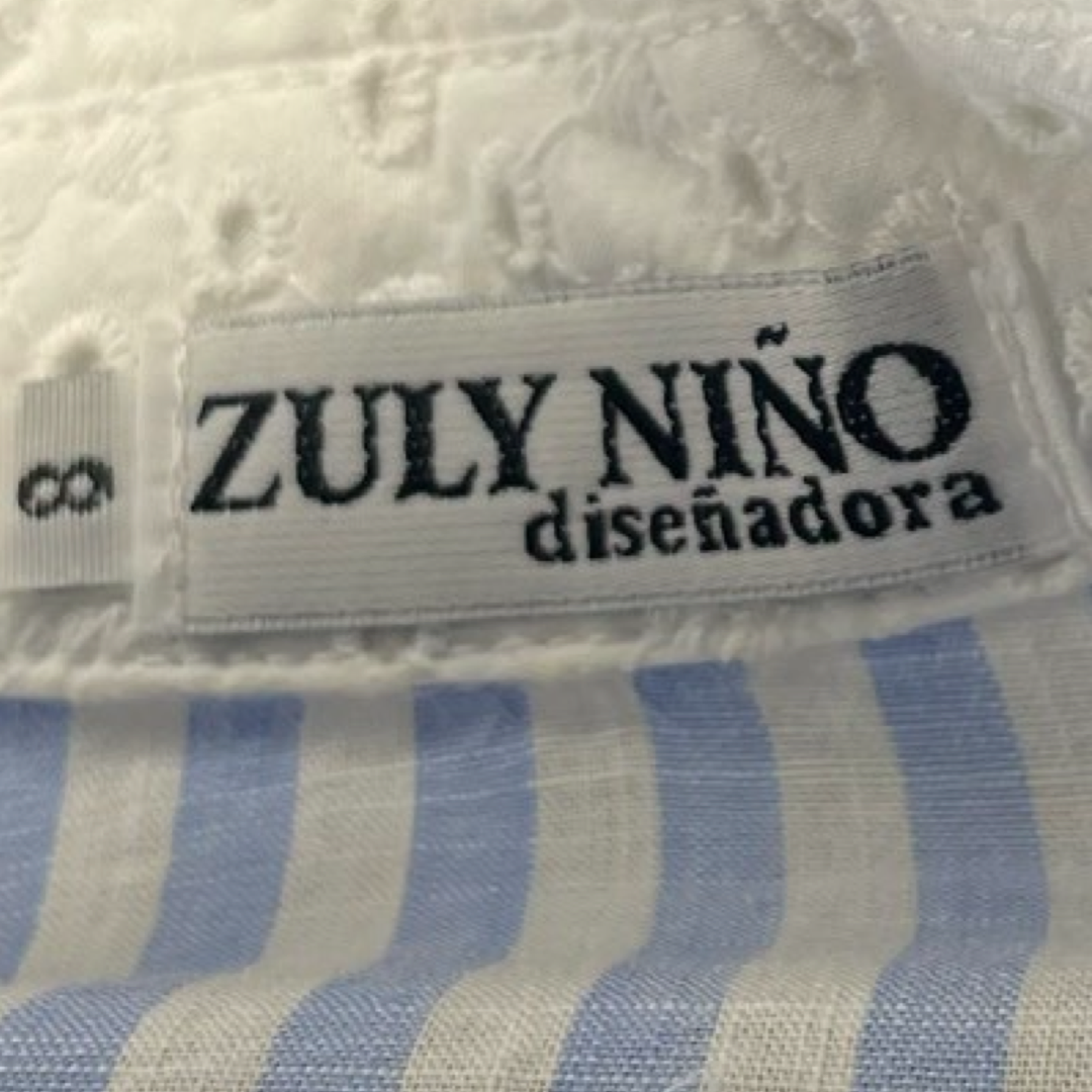 Blusa Zuly Niño Bordado BotónPerlas Azul- Talla 8